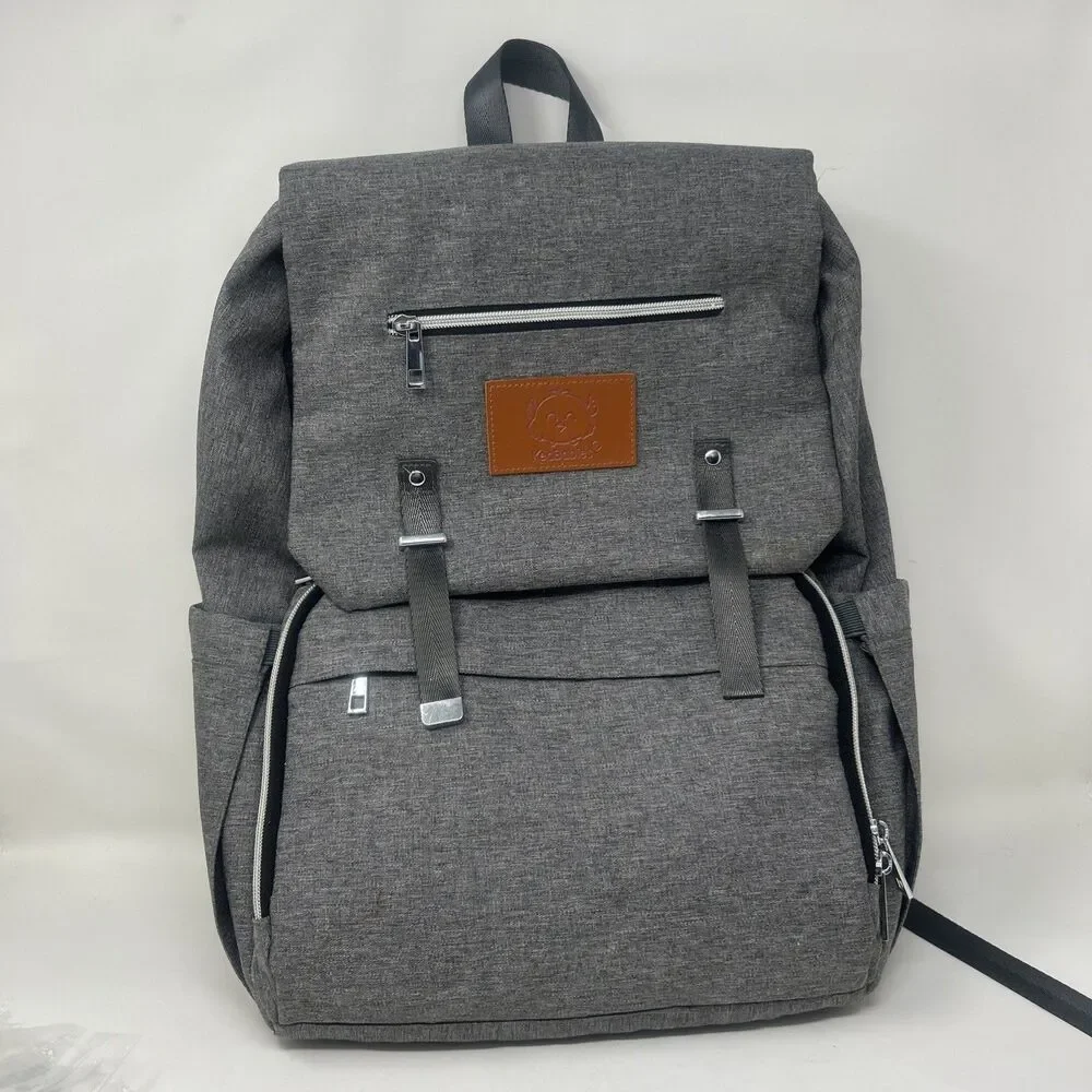 KeaBabies Explorer Diaper Backpack Gray Large with Changing Pad & Inner Pockets